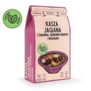 Kasza Dania Babci Zosi Jaglana z Żurawiną Siemieniem Lnianym i Migdałami 250g Kasza Dania Babci Zosi Jaglana z Żurawiną Siemieniem Lnianym i Migdałami 250g
