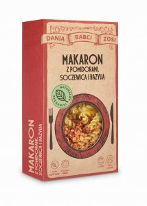 Makaron Dania Babci Zosi z Pomidorami Soczewicą i Bazylią 180g Makaron Dania Babci Zosi z Pomidorami Soczewicą i Bazylią 180g