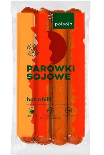 Polsoja Hot Chilli Parówki sojowe 200g Polsoja Hot Chilli Parówki sojowe 200g