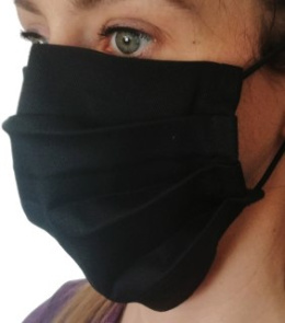 Bawełniana Maska na twarz wielorazowego użytku czarna - produckja polska