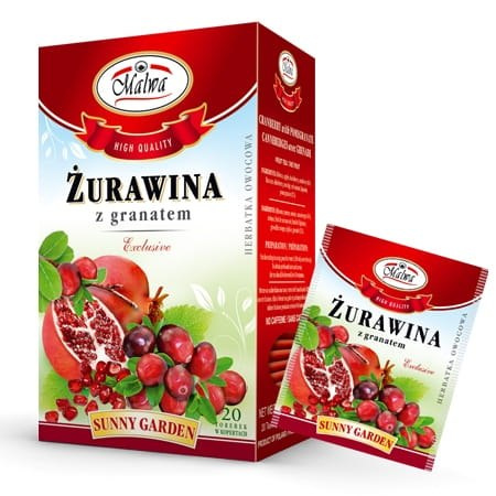 Herbata owocowa żurawina z granatem 20 saszetek Malwa Herbata owocowa żurawina z granatem 20 saszetek Malwa
