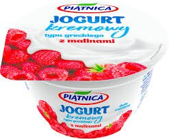 Jogurt typu greckiego z malinami Piątnica