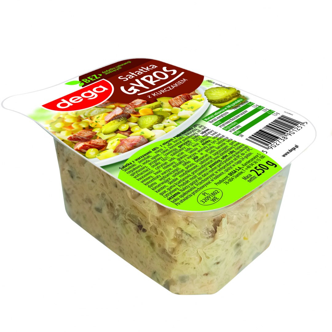 Sałatka gyros z kurczakiem 250 g DEGA Sałatka gyros z kurczakiem 250 g DEGA