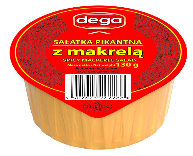 Sałatka pikantna z makrelą 130g DEGA Sałatka pikantna z makrelą 130g DEGA