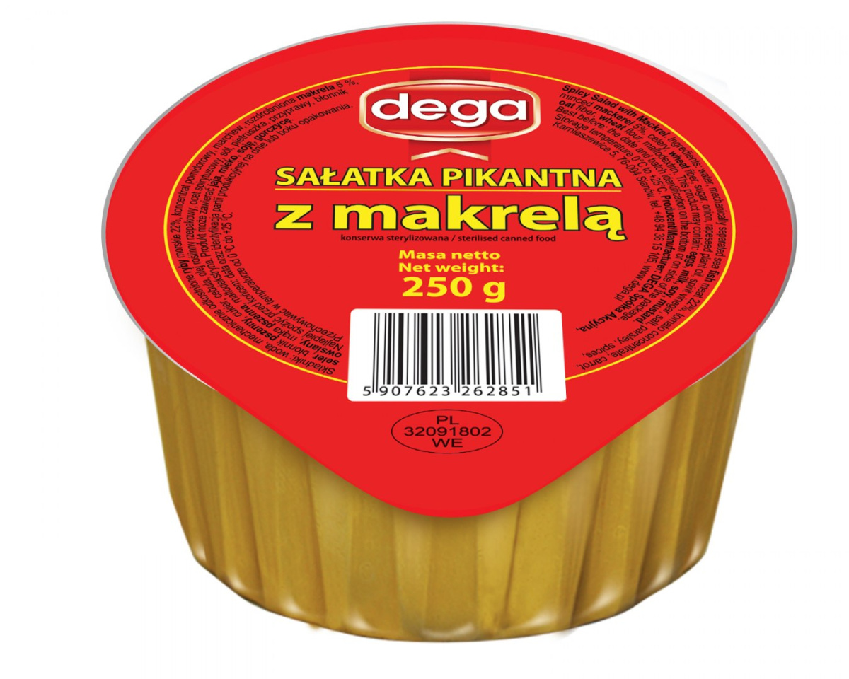 Sałatka pikantna z makrelą 250g DEGA Sałatka pikantna z makrelą 250g DEGA