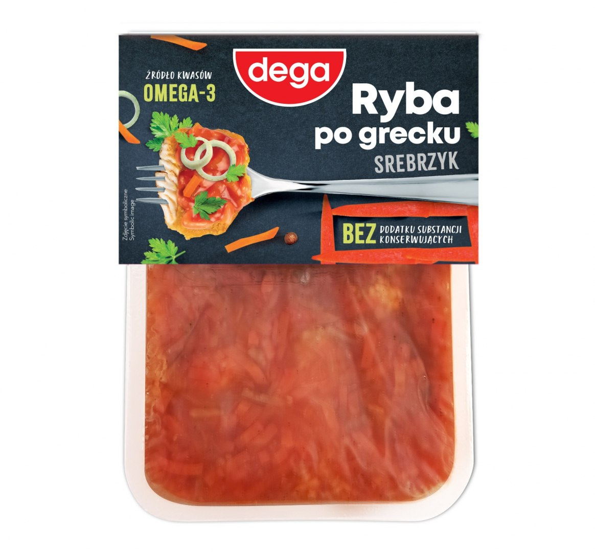 Ryba srebrzyk po grecku bez konserwantów 350 g DEGA Ryba srebrzyk po grecku bez konserwantów 350 g DEGA