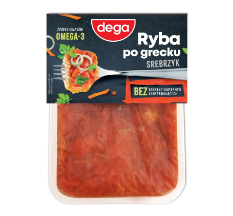 Ryba srebrzyk po grecku bez konserwantów 350 g DEGA Ryba srebrzyk po grecku bez konserwantów 350 g DEGA