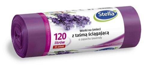 Stella Worki na śmieci z uszami Lawendowe LDPE 120L A'10 Stella Worki na śmieci z uszami Lawendowe LDPE 120L A'10