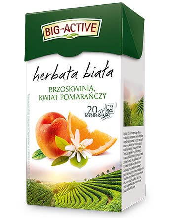 Herbata Biała Big-Active z brzoskwinią i kwiatem pomarańczy