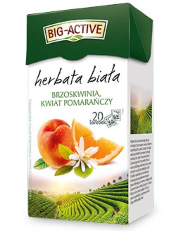 Herbata Biała Big-Active z brzoskwinią i kwiatem pomarańczy